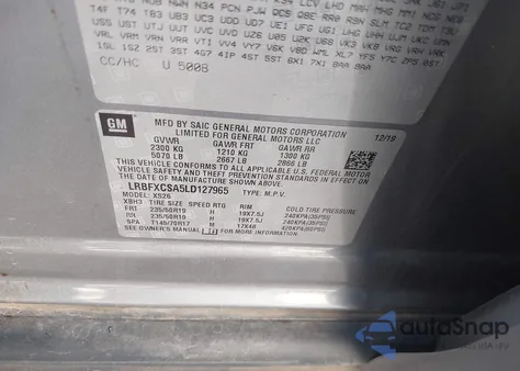 2020 Buick Envision Fwd Essence z USA, uszkodzony, nr VIN LRBFXCSA5LD127965